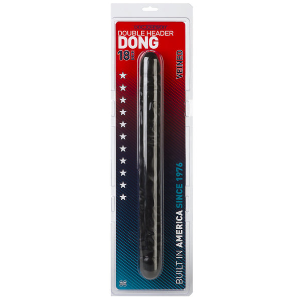 Veined Double Header Dong 18 inch - Black