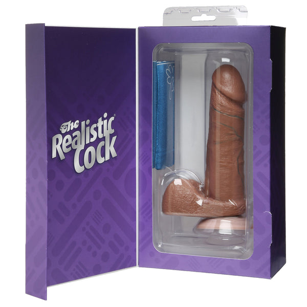 Realistic Cock - 6 inch Brown