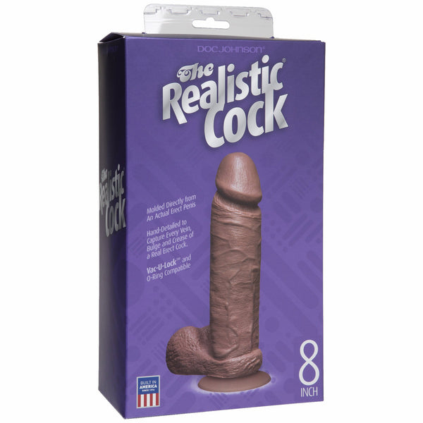 Realistic Cock - 8 inch Brown