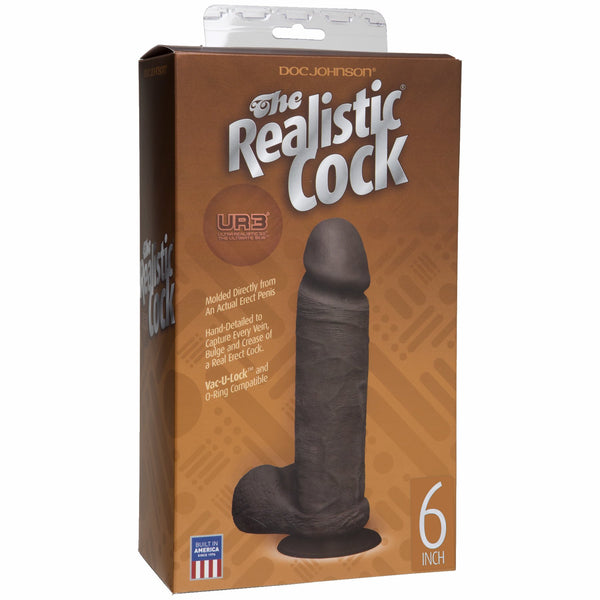 Realistic Cock Ultraskyn UR3 6 inch Black