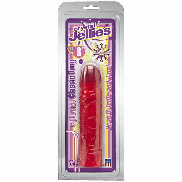 Crystal Jellies 8 inch Classic Dildo - Pink