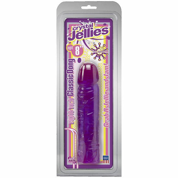 Crystal Jellies 8 inch Classic Dildo - Purple