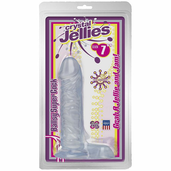 Crystal Jellies Ballsy Super Cock Clear 7 inch