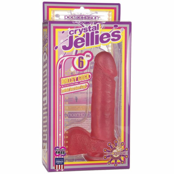 Crystal Jellies 6 inch Ballsy Cock - Pink