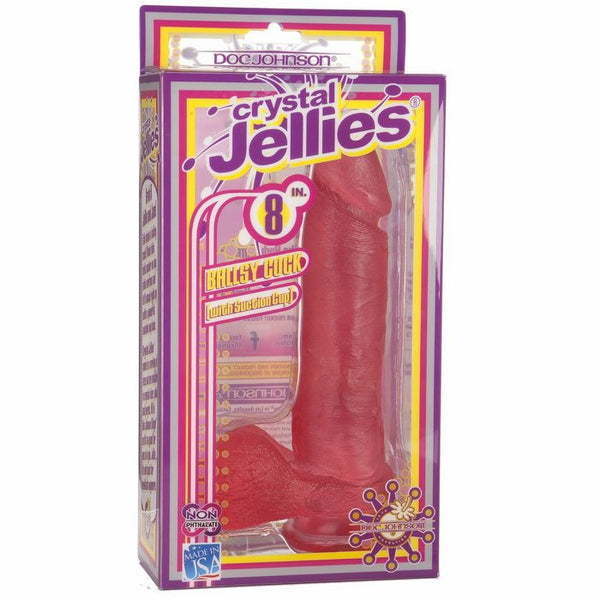 Crystal Jellies 8 inch Ballsy Cock - Pink