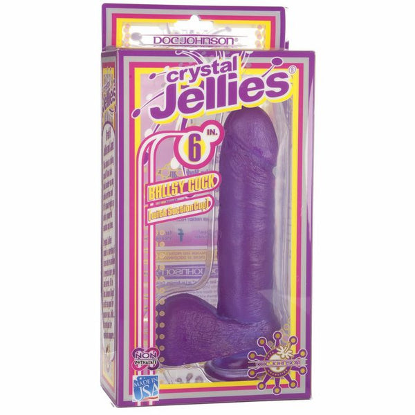 Crystal Jellies 6 inch Ballsy Cock - Purple