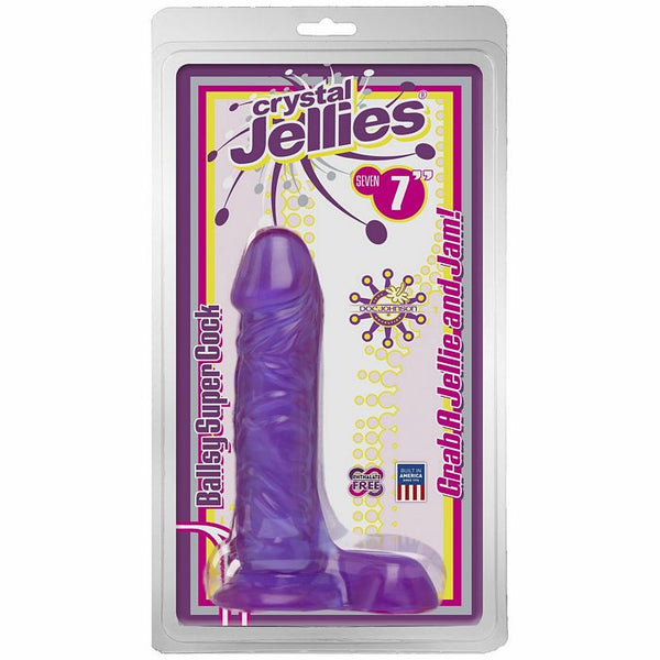 Crystal Jellies 7 inch Ballsy Super Cock - Purple