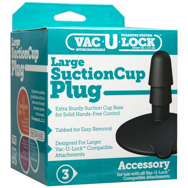 Vac-U-Lock Large Suction Cup Plug - Black