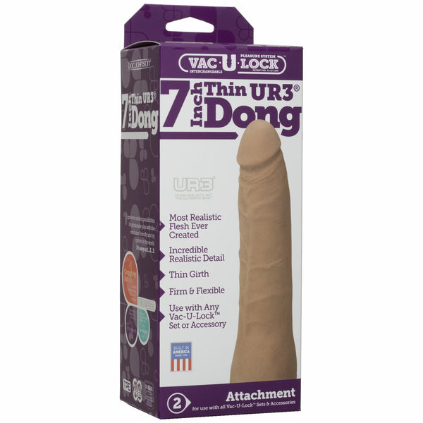 Vac-U-Lock 7 inch Ultraskyn UR3 Dong - Brown