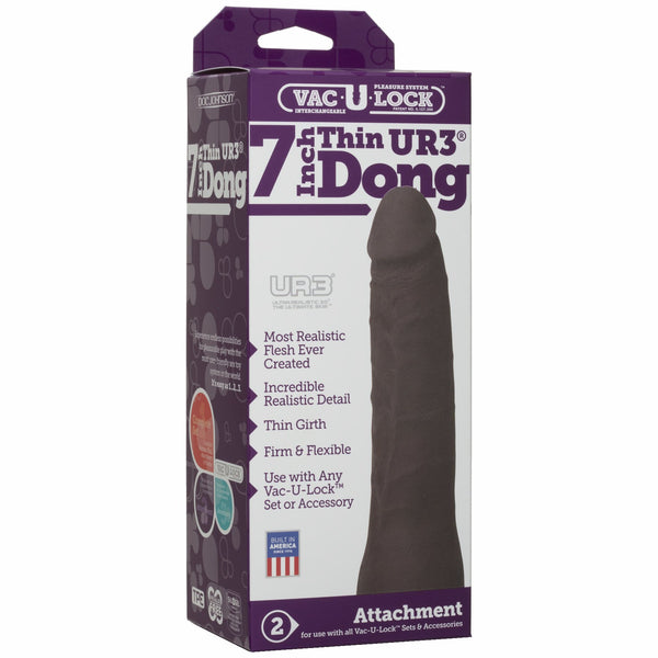 Vac-U-Lock 7 inch Ultraskyn UR3 Dong - Black