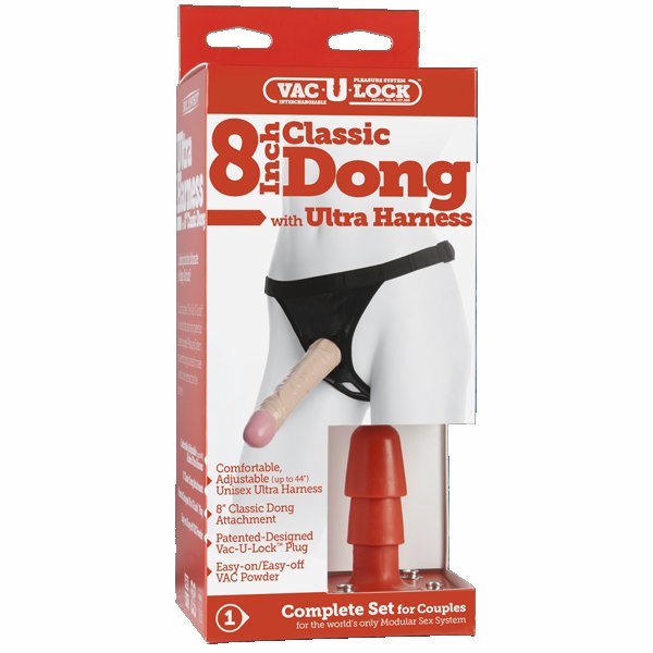 Ultra Harness 2 Set w/8 inch Dong & Powder