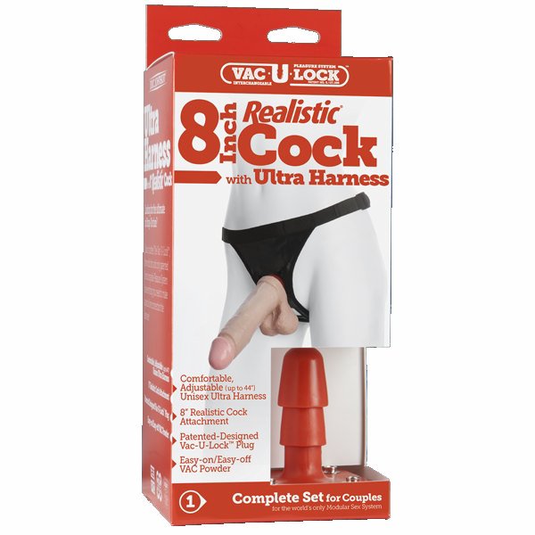 Ultra Harness 2 Set 3 w/8 inch Realistic Dong & Powder