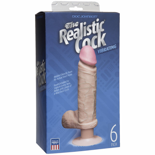 Vibrating 6 inch Realistic Cock - Flesh