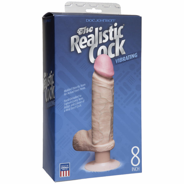 Vibrating 8 inch Realistic Cock - Flesh