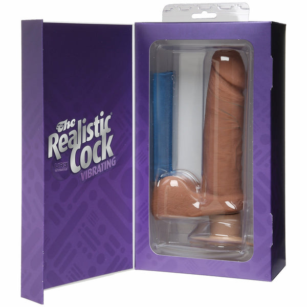 Realistic Cock - UR3 Ultraskyn Vibrating 6 inch Brown