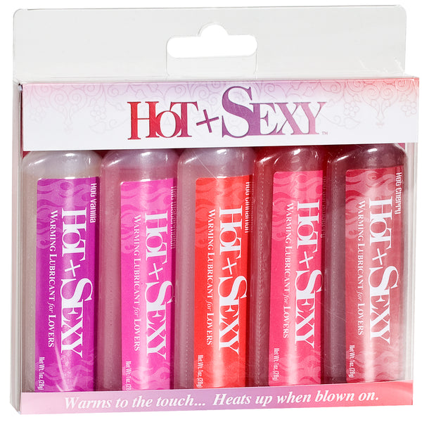 Hot & Sexy Warming Lubricant - 1 oz Bottle Asst. Flavors Pack of 5