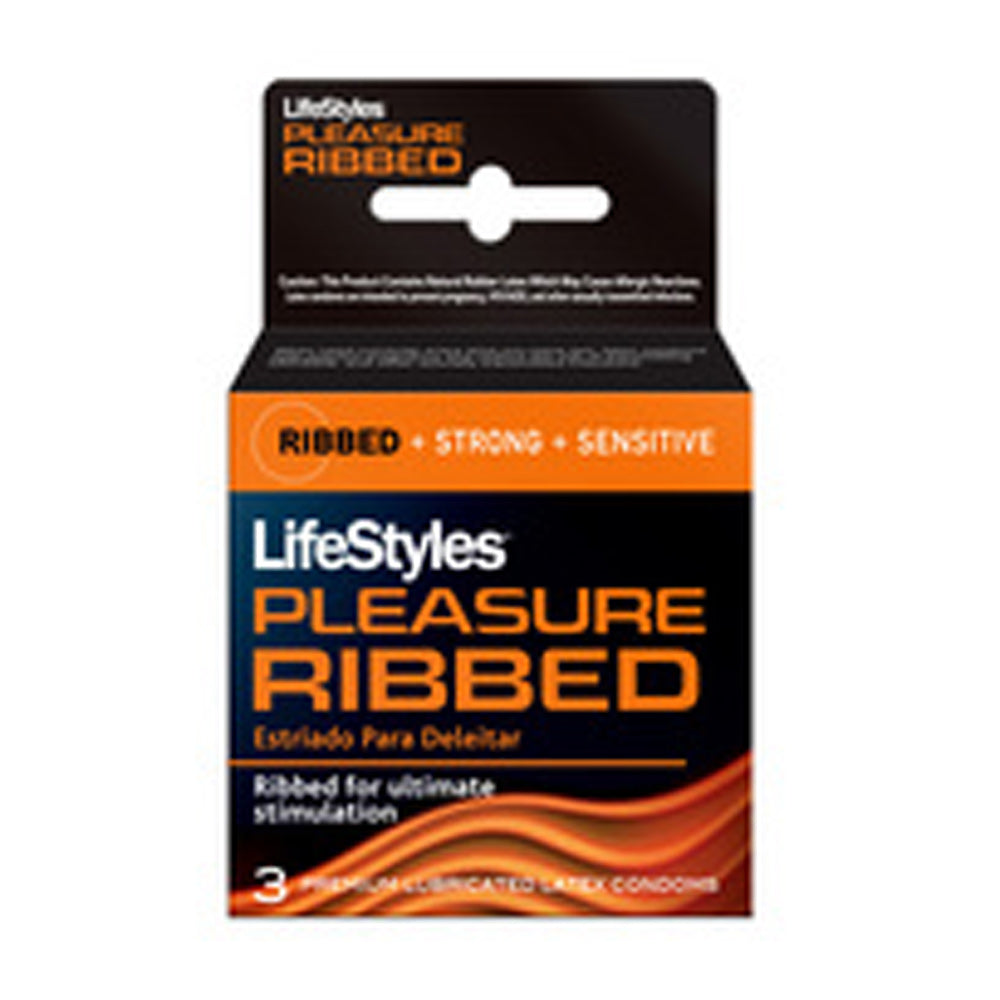 Lifestyles Ribbed Pleasure 3pk