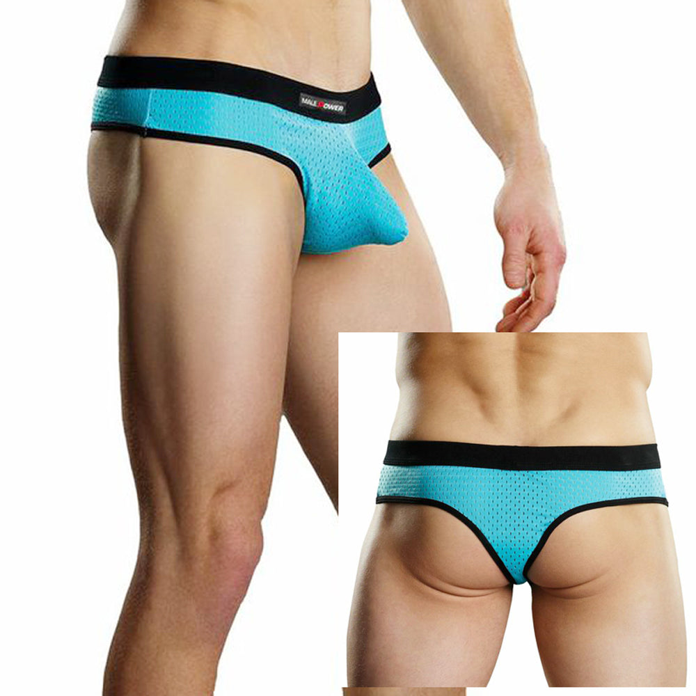 Male Power Athletic Mesh Sport Thong Turq Small