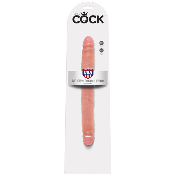 King Cock  12" Slim Double Dildo