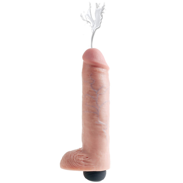 King Cock 10 inch Squirting Cock with Balls - Flesh