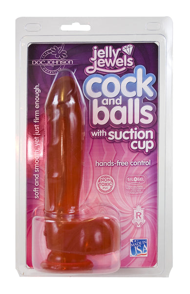 Jelly Cock w/Suction Cup - Ruby