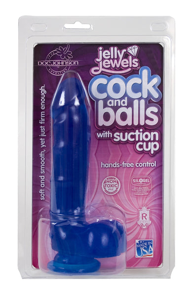 Jelly Cock w/Suction Cup - Blue