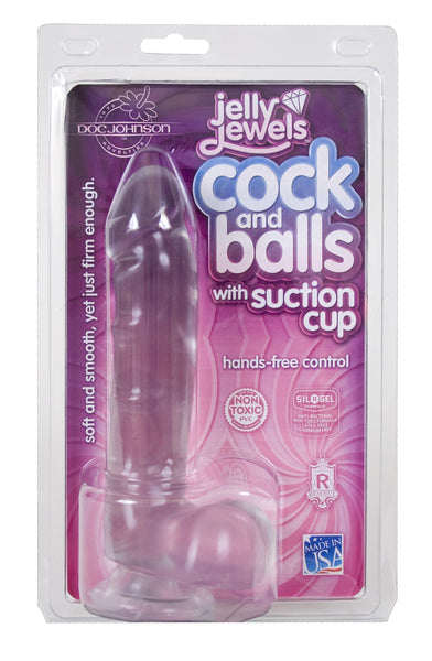 Jelly Jewel Cock & Balls with Suction Cup - Diamond