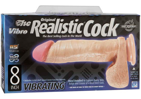 Vibrating 8 inch Realistic Cock - Flesh