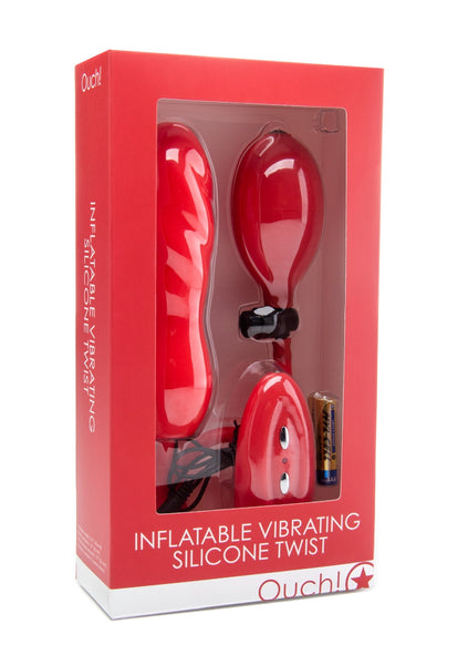 Inflatable Vibrating Silicone Twist - Red