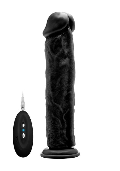 Vibrating Realistic Cock - 11" - Black