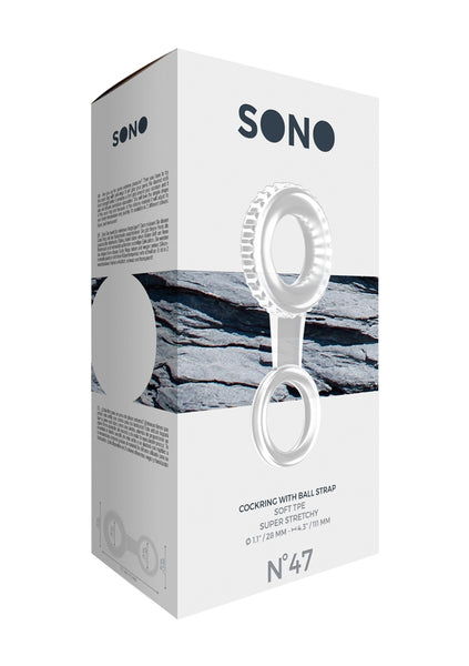 Sono No.47 - Cockring with Ball Strap - Translucent