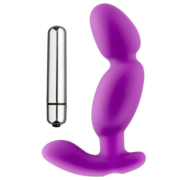 Cloud 9 - Prostate Pro Soft Angled Tip Anal Prostate Massager Purple with C Rings