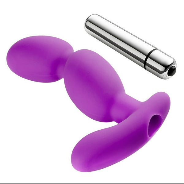 Cloud 9 - Prostate Pro Soft Angled Tip Anal Prostate Massager Purple with C Rings