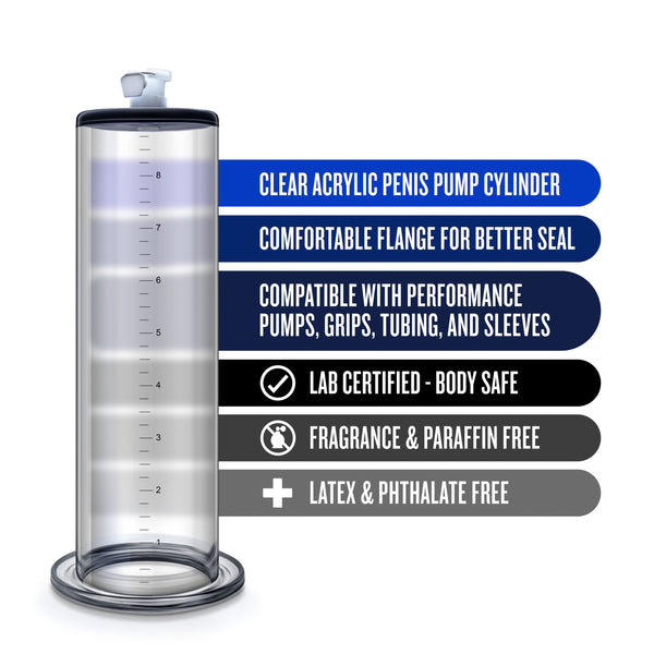 Performance  9 Inch X 2.25 Inch Penis Pump  Cylinder  Clear