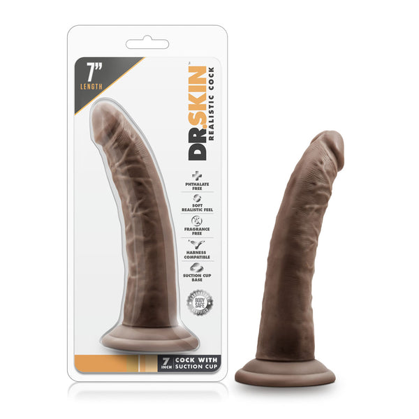 Dr. Skin - 7 Inch Cock With Suction Cup -  Chocolate