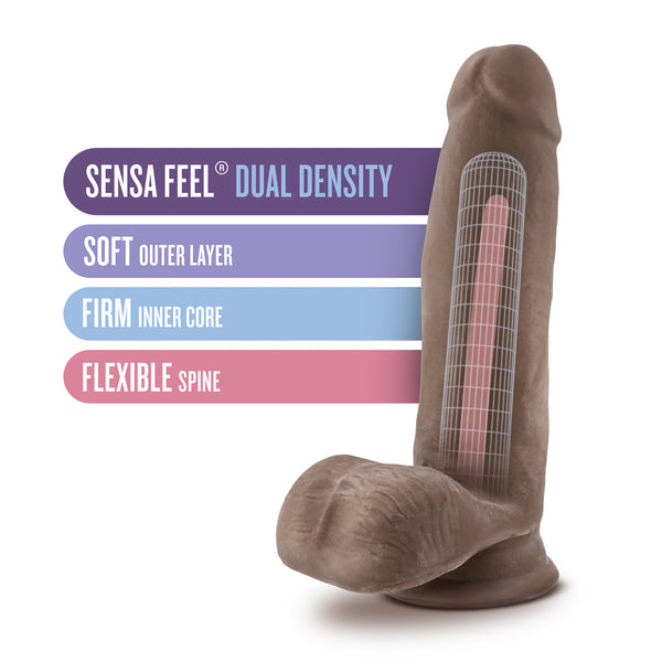 Au Naturel - 7" Sensa Feel Dildo - Chocolate