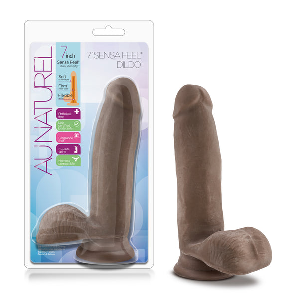 Au Naturel - 7" Sensa Feel Dildo - Chocolate