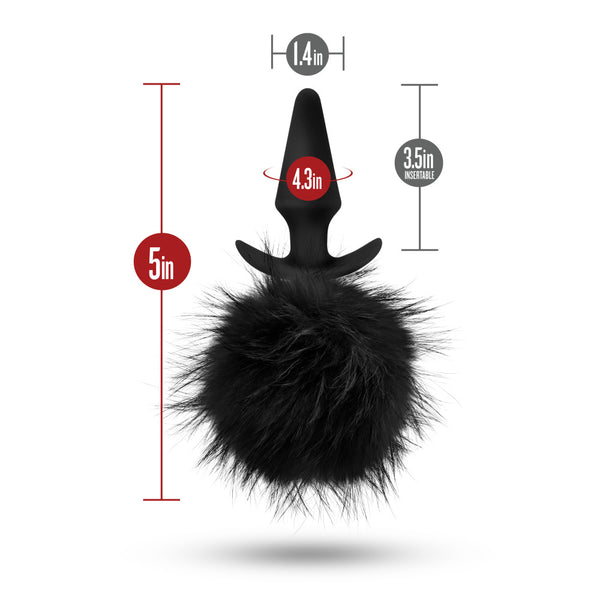 Temptasia - Bunny Tail Pom Plug - Black