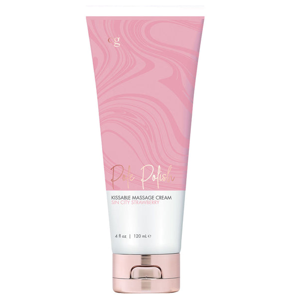 Pole Polish Kissable Massage Cream Cin Sity Strawberry 4 Fl Oz.