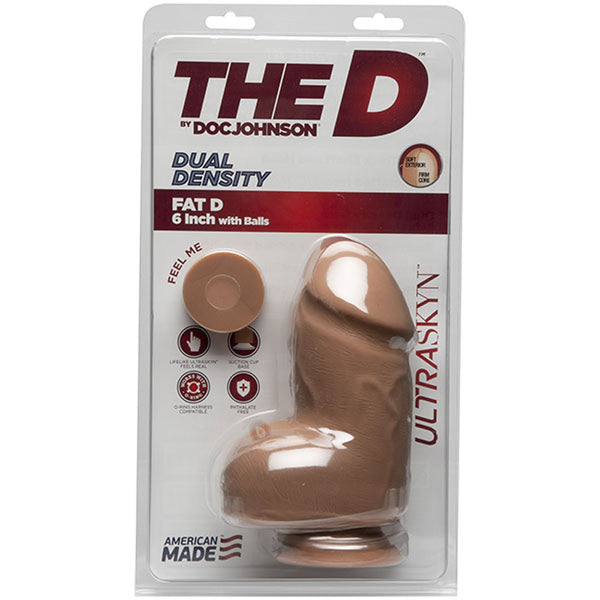 The D - Fat D - 6 Inch With Balls - Ultraskyn -  Caramel