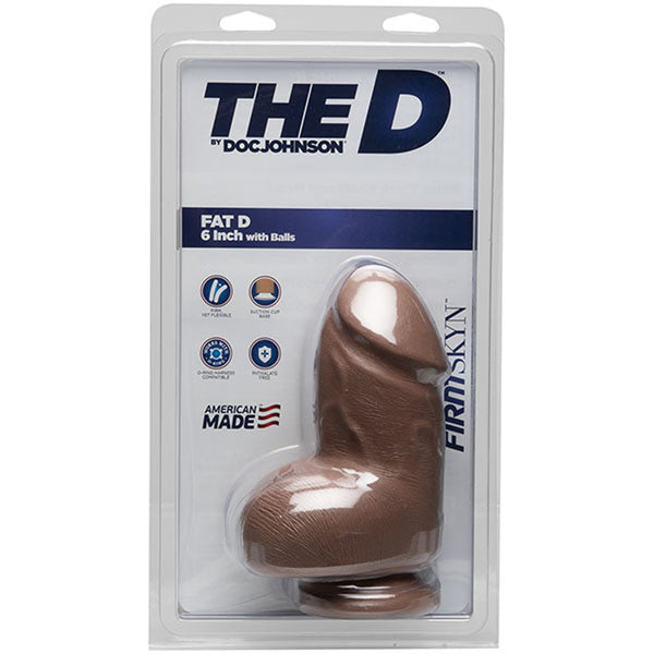 The D - Fat D - 6 Inch With Balls - Firmskyn -  Caramel