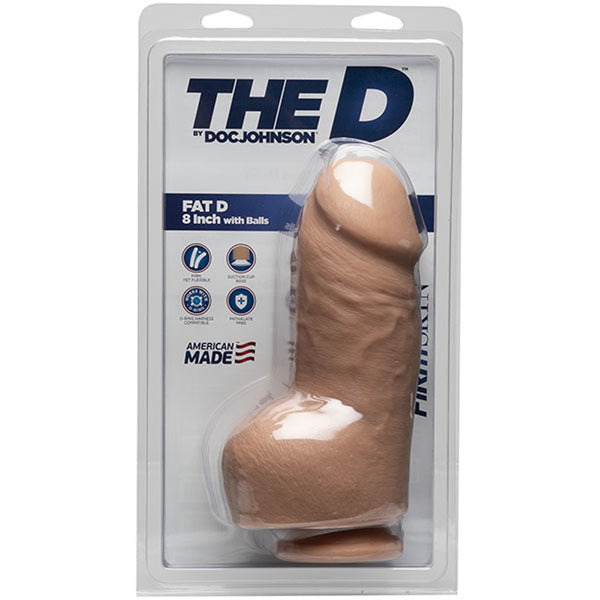 The D - Fat D - 8 Inch With Balls - Firmskyn -  Vanilla