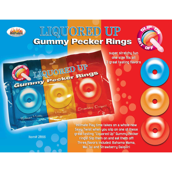 Liquored Up Pecker Gummy Rings-3pk