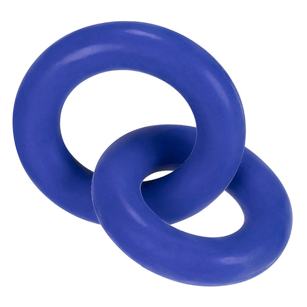 Hunkyjunk Duo Linked Cock Ball Rings - Cobalt