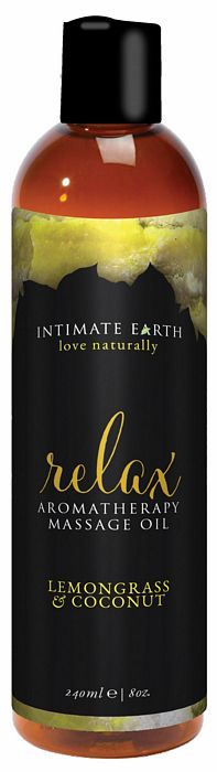 Intimate Earth Relaxing Massage Oil - 240 ml Coconut & Lemongrass