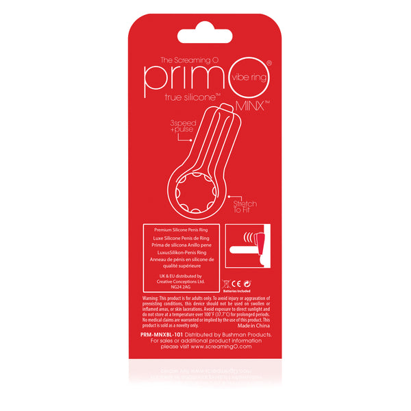 Primo Minx Premium Silicone Vibe Ring - Black