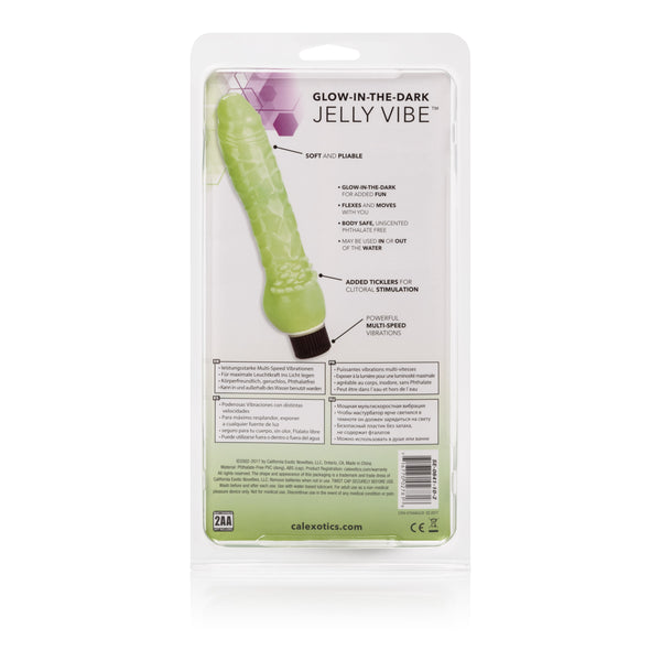 Glow-in-the-Dark Jelly Penis Vibe 7 Inches - Green