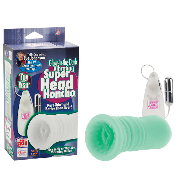 Sue Johanson Glow-in-the-Dark Vibrating Super Head Honcho - White