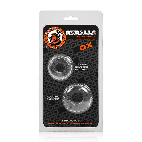 Oxballs TruckT Cock & Ball Ring - Clear Pack of 2