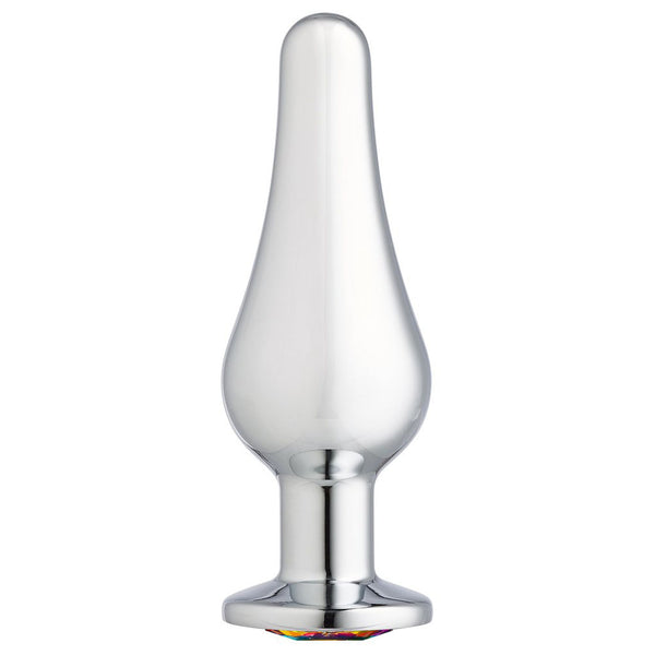 Cloud 9 Novelties Gems Silver Chrome Tall Plug - Large